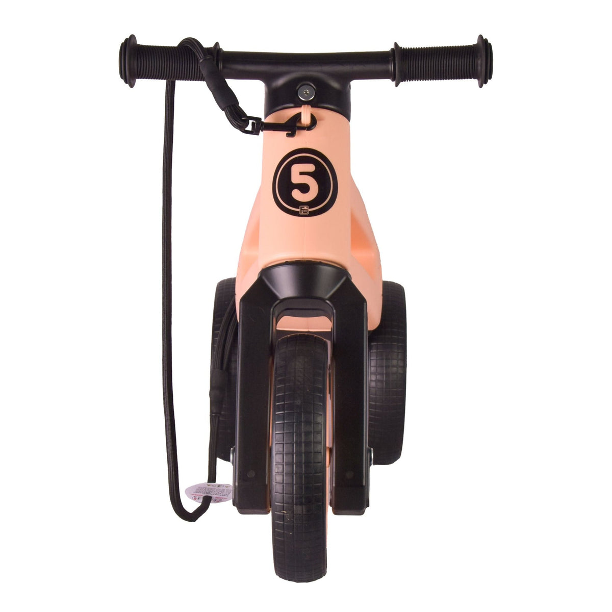 Bicicleta sin pedales con cesta para manillar, 2 en 1, 18+ meses, neumáticos y puños de goma, 4 niveles de ajuste de altura, Funny Wheels Rider SuperSport Pastel Apricot/Black