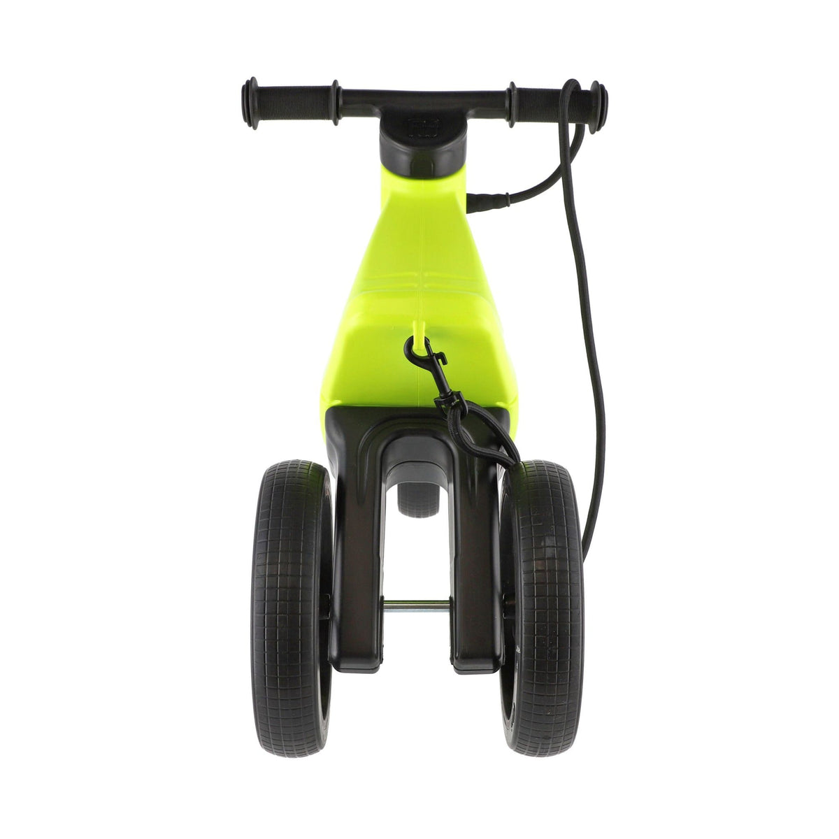 Bicicleta sin pedales con cesta para el manillar, 2 en 1, más de 18 meses, neumáticos y puños de goma, 4 niveles de ajuste de altura, Funny Wheels Rider SuperSport Lima/Negro