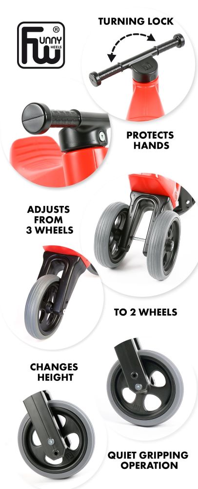 Bicicleta fara pedale Funny Wheels RIDER SPORT 2 in 1 Red bicicleta-fara-pedale